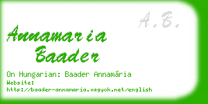 annamaria baader business card